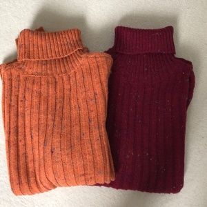 Pair of Garnet Hill Turtleneck Sweaters